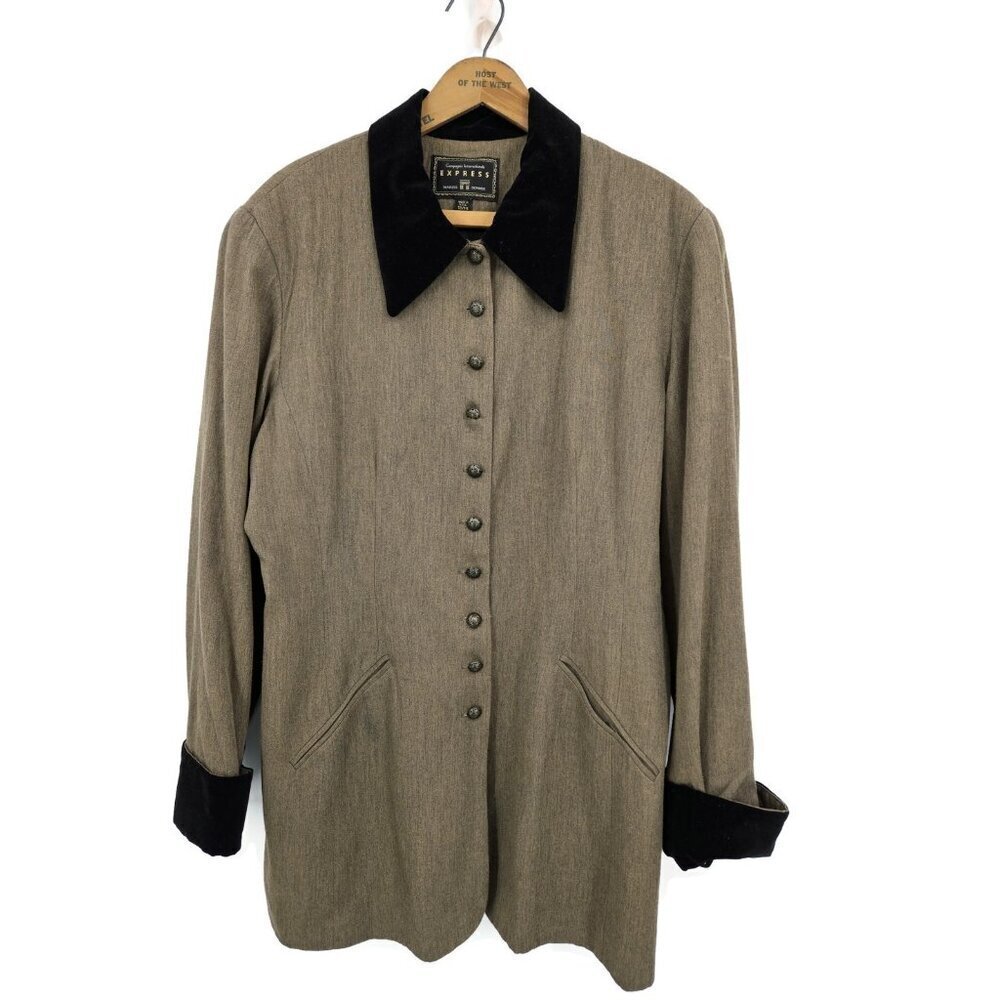 VTG 90s Compagnie Internationale Express Blazer Womens 13/14 Wool Rayon Blend